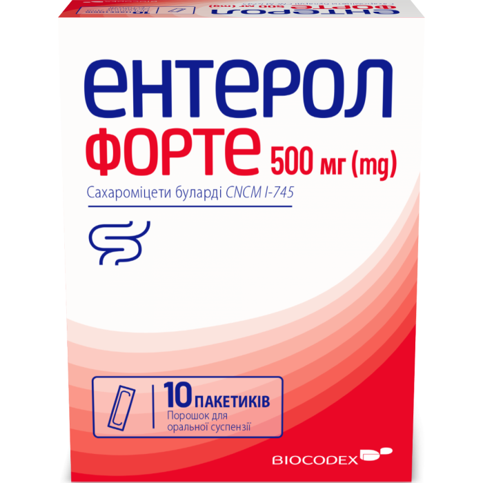 Ентерол форте 500 мг пакети №10