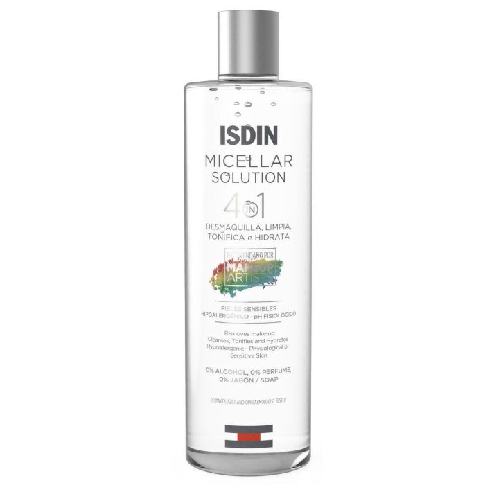 Мицеллярная вода ISDIN 4в1 для снятия водостойкого макияжа с лица, глаз и губ 400 мл