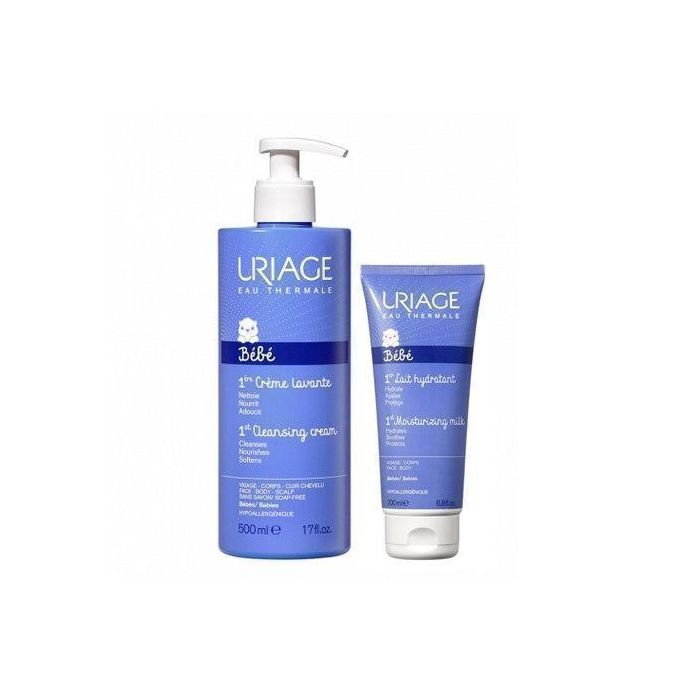  Набор Uriage BEBE Крем очищающий 500 мл + Молочко 200 мл