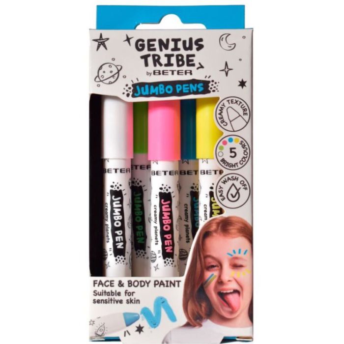 Набір джамбо-пензлів Beter (Бетер) Genius Tribe для обличчя та тіла, 5 кольорів фото №1 Набір джамбо-пензлів Beter (Бетер) Genius Tribe для обличчя та тіла, 5 кольорів