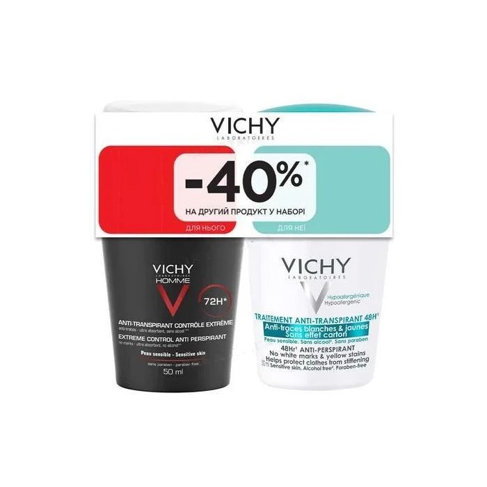 Набір Vichy (Віші) Бом Дезодорант для чоловіків 72 год. + для жінок 48 год. захисту 2026