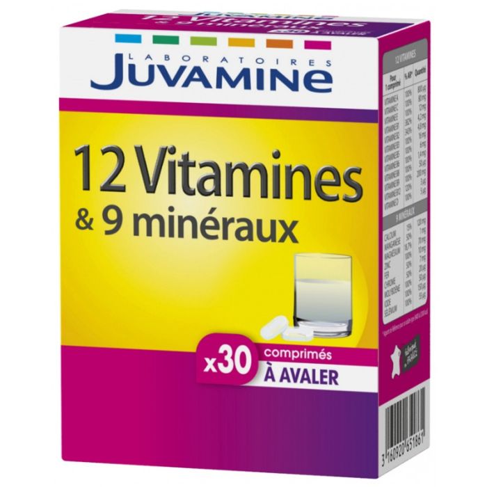 Juvamine (Жувамін) Комплекс з 12 Вітамінів + 9 Мінералів таблетки №30