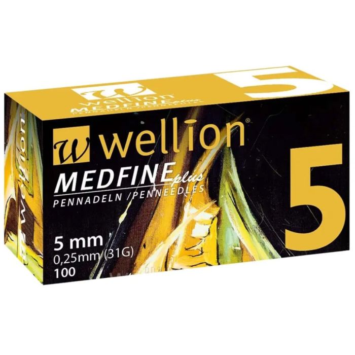 Голки для шприц-ручок Wellion Medfine plus одноразові стерильні, 31G (0,25 х 5 мм) №100