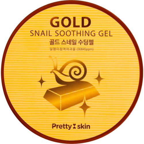 Гель Pretty Skin Успокаивающий с муцином улитки и золотом, 300 мл в городе Рахов : цены, характеристики.  - фото №1 Гель Pretty Skin Успокаивающий с муцином улитки и золотом, 300 мл в городе Рахов : цены, характеристики.