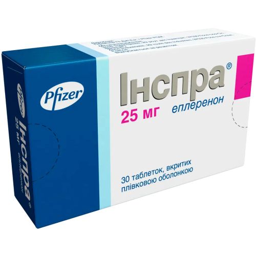 Інспра 25 мг таблетки №30 в місті Богородчани : ціни, характеристика.  - фото №1 Інспра 25 мг таблетки №30 в місті Богородчани : ціни, характеристика.