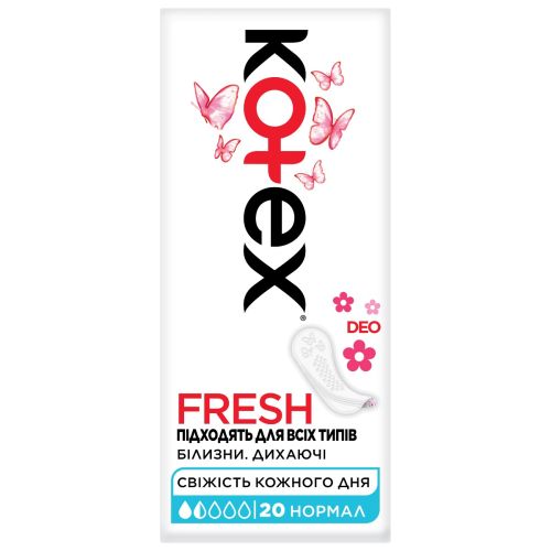 Прокладки Kotex (Котекс) Normal Deo щоденні №20 в місті Бориспіль : ціни, характеристика. - фото №1 Прокладки Kotex (Котекс) Normal Deo щоденні №20 в місті Бориспіль : ціни, характеристика.