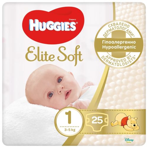 Підгузники Huggies Elite Soft Newborn-1 (3-5 кг) 25 шт в місті Бориспіль : ціни, характеристика. - фото №1 Підгузники Huggies Elite Soft Newborn-1 (3-5 кг) 25 шт в місті Бориспіль : ціни, характеристика.