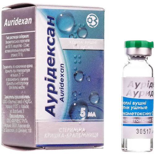 Аурідексан 0,5 мг/мл краплі вушні 5 мл в місті Вінниця : ціни, характеристика.  - фото №1 Аурідексан 0,5 мг/мл краплі вушні 5 мл в місті Вінниця : ціни, характеристика.