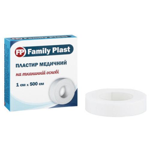Пластырь Family Plast медицинский на тканевой основе бумажная упаковка 1 см*500 см   в городе Вышгород : цены, характеристики.  - фото №1 Пластырь Family Plast медицинский на тканевой основе бумажная упаковка 1 см*500 см   в городе Вышгород : цены, характеристики.