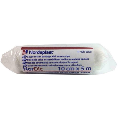 Бинт Нордик хлопчатобумажный с обработанным краем 10 см*5 м в городе Богородчаны : цены, характеристики.  - фото №1 Бинт Нордик хлопчатобумажный с обработанным краем 10 см*5 м в городе Богородчаны : цены, характеристики.