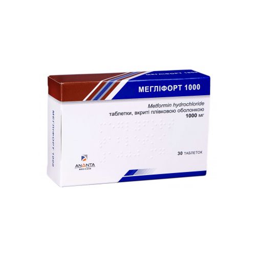 Мегліфорт 1000 мг таблетки №30 ADD - фото №1 Мегліфорт 1000 мг таблетки №30 ADD