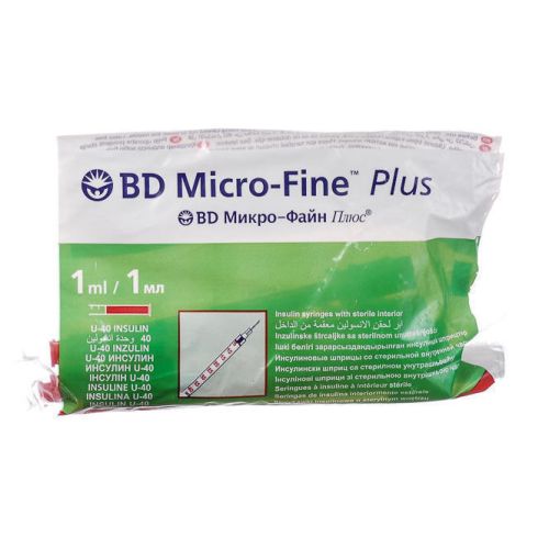 Шприц BD Micro-Fine Plus інсуліновий U-40 1 мл №10 купити - фото №1 Шприц BD Micro-Fine Plus інсуліновий U-40 1 мл №10 купити