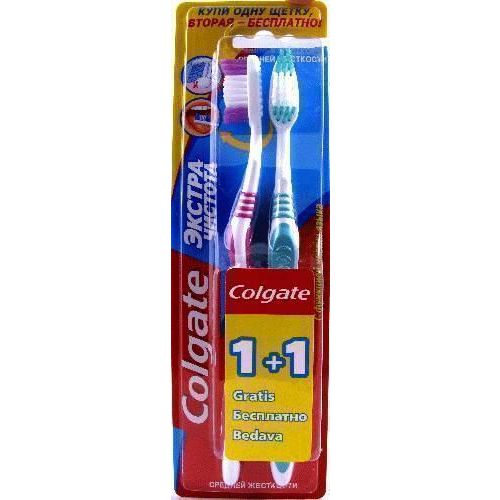 Зубна щітка Colgate Екстра Чистота 1 + 1 середньої жорсткості в місті Богородчани : ціни, характеристика.  - фото №1 Зубна щітка Colgate Екстра Чистота 1 + 1 середньої жорсткості в місті Богородчани : ціни, характеристика.