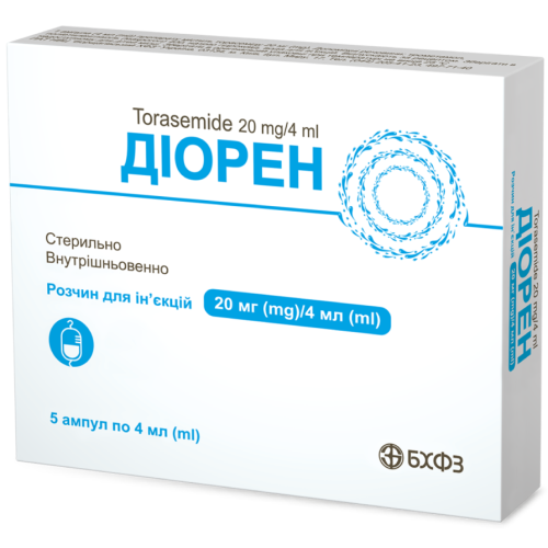 Діорен 20 мг/4 мл розчин для ін'єкцій ампули №5 в Києві : ціни, характеристика.  - фото №1 Діорен 20 мг/4 мл розчин для ін'єкцій ампули №5 в Києві : ціни, характеристика.