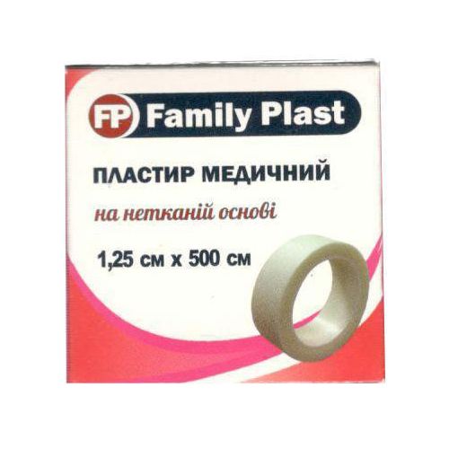 Пластырь Family Plast на нетканой основе 1,25 см х 500 см в городе Вышгород : цены, характеристики.  - фото №1 Пластырь Family Plast на нетканой основе 1,25 см х 500 см в городе Вышгород : цены, характеристики.