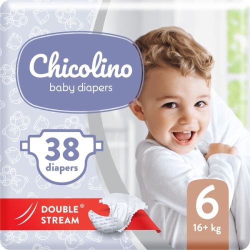 Підгузники дитячі Chicolino Джамбо 6 (16+кг) 38 шт. в місті Глобине : ціни, характеристика.  - фото №1 Підгузники дитячі Chicolino Джамбо 6 (16+кг) 38 шт. в місті Глобине : ціни, характеристика.