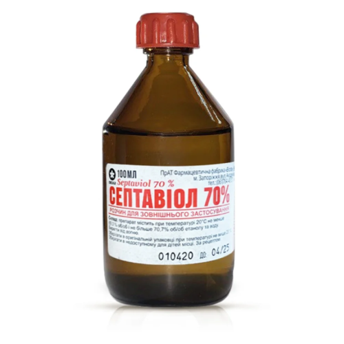 Септавіол 70% розчин для зовнішнього застосування флакон 100 мл в місті Глобине : ціни, характеристика.  - фото №1 Септавіол 70% розчин для зовнішнього застосування флакон 100 мл в місті Глобине : ціни, характеристика.