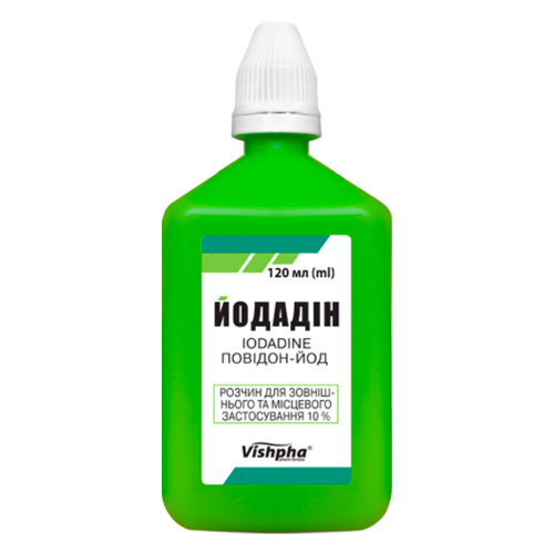 Йодадін 10% розчин для зовнішнього та місцевого застосування флакон 120 мл в місті Вишгород : ціни, характеристика.  - фото №1 Йодадін 10% розчин для зовнішнього та місцевого застосування флакон 120 мл в місті Вишгород : ціни, характеристика.