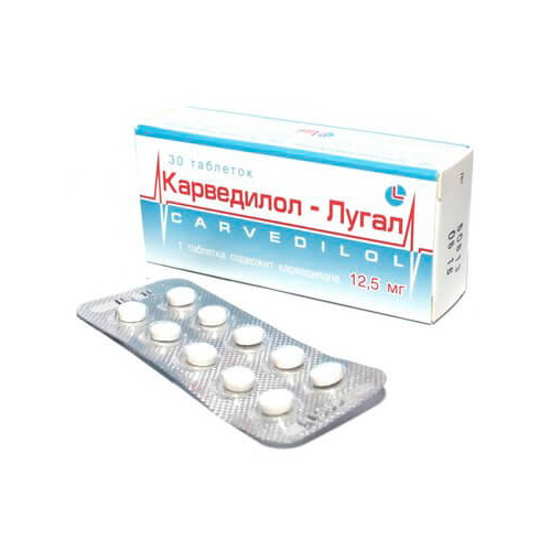 Карведилол-Лугал 12,5 мг таблетки №30 в городе Черноморск : цены, характеристики. - фото №1 Карведилол-Лугал 12,5 мг таблетки №30 в городе Черноморск : цены, характеристики.