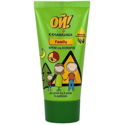 Крем від комарів Ой! Комаріки family, 50 мл в місті Вишгород : ціни, характеристика.  - фото №1 Крем від комарів Ой! Комаріки family, 50 мл в місті Вишгород : ціни, характеристика.