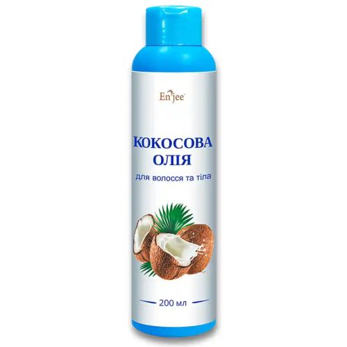 Кокосова олія Enjee для волосся і тіла 200 мл в інтернет-аптеці - фото №1 Кокосова олія Enjee для волосся і тіла 200 мл в інтернет-аптеці