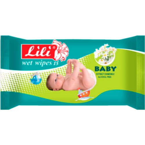 Вологі серветки Lili для дітей з екстрактом ромашки, 15 шт. в місті Богородчани : ціни, характеристика.  - фото №1 Вологі серветки Lili для дітей з екстрактом ромашки, 15 шт. в місті Богородчани : ціни, характеристика.