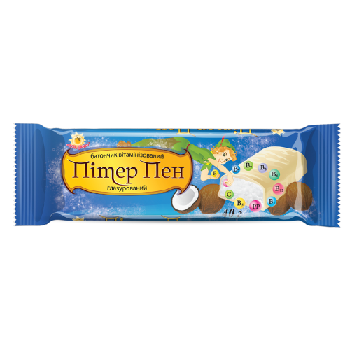 Батончик Пітер Пен вітамінізований кокос з какао в шоколадній глазурі в місті Софіївка : ціни, характеристика.  - фото №1 Батончик Пітер Пен вітамінізований кокос з какао в шоколадній глазурі в місті Софіївка : ціни, характеристика.