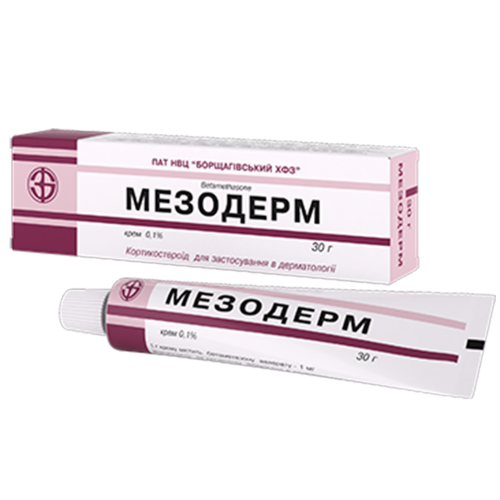Мезодерм 0,1% крем 30 г в місті Глобине : ціни, характеристика.  - фото №1 Мезодерм 0,1% крем 30 г в місті Глобине : ціни, характеристика.