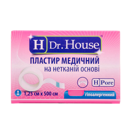 Лейкопластир Dr.House катушка неткана 1,25х500 купити - фото №1 Лейкопластир Dr.House катушка неткана 1,25х500 купити