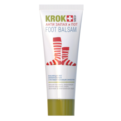 Бальзам-антиперспірант Krok Med Анти запах і піт для ніг з протигрибковим ефектом 75 мл в місті Глобине : ціни, характеристика.  - фото №1 Бальзам-антиперспірант Krok Med Анти запах і піт для ніг з протигрибковим ефектом 75 мл в місті Глобине : ціни, характеристика.