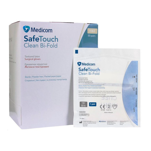 Рукавички Safe-Touch Bi-Fold хірургічні стерильні неприпудрені р.7.0 в місті Канів : ціни, характеристика.  - фото №1 Рукавички Safe-Touch Bi-Fold хірургічні стерильні неприпудрені р.7.0 в місті Канів : ціни, характеристика.