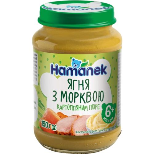 Пюре Hamanek (Хаманек) Ягня з морквою і картопляним пюре 190 г в місті Одеса : ціни, характеристика.  - фото №1 Пюре Hamanek (Хаманек) Ягня з морквою і картопляним пюре 190 г в місті Одеса : ціни, характеристика.