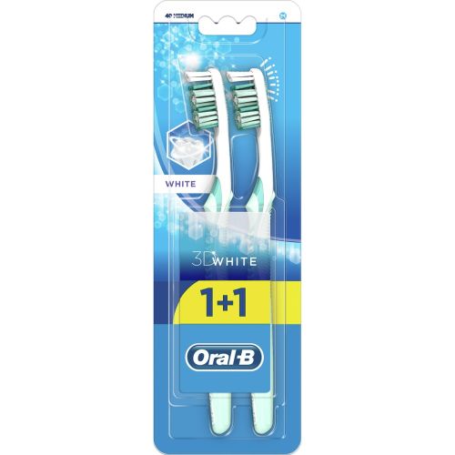 Зубна щітка Oral-B 3D White Відбілювання середньої жорсткості, 1+1 шт. в Дніпрі : ціни, характеристика.  - фото №1 Зубна щітка Oral-B 3D White Відбілювання середньої жорсткості, 1+1 шт. в Дніпрі : ціни, характеристика.