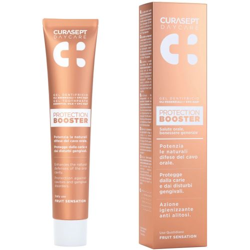 Зубна паста Curasept Daycare Protection Booster Fruit Sensation, комплексна дія, 75 мл в місті Глобине : ціни, характеристика.  - фото №1 Зубна паста Curasept Daycare Protection Booster Fruit Sensation, комплексна дія, 75 мл в місті Глобине : ціни, характеристика.