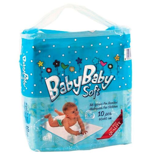 Пелюшки BabyBaby Soft 60х60 см, 10 шт. в місті Луцьк : ціни, характеристика.  - фото №1 Пелюшки BabyBaby Soft 60х60 см, 10 шт. в місті Луцьк : ціни, характеристика.