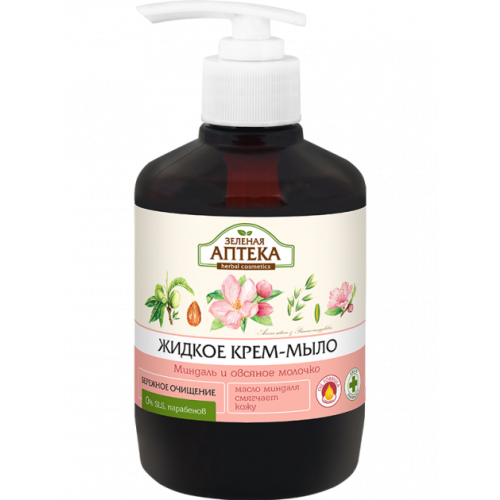 Мыло Зеленая Аптека миндаль и овсяное молочко жидкое 460 мл в городе Софиевка : цены, характеристики.  - фото №1 Мыло Зеленая Аптека миндаль и овсяное молочко жидкое 460 мл в городе Софиевка : цены, характеристики.