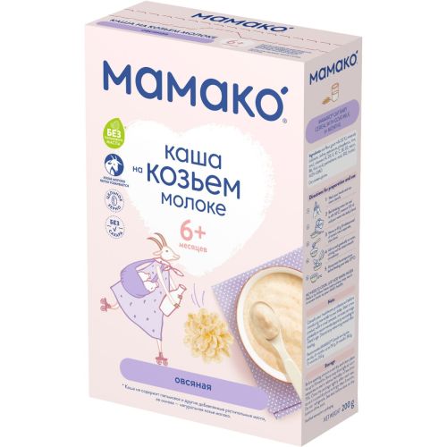 Каша Мамако молочна вівсяна на козячому молоці, 200 г фото - фото №1 Каша Мамако молочна вівсяна на козячому молоці, 200 г фото