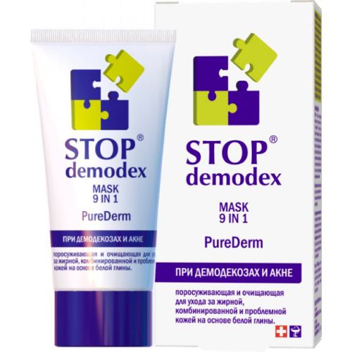 Маска для лица Stop Demodex Pure Derm 9 в 1, 50 мл в городе Первомайск : цены, характеристики.  - фото №1 Маска для лица Stop Demodex Pure Derm 9 в 1, 50 мл в городе Первомайск : цены, характеристики.