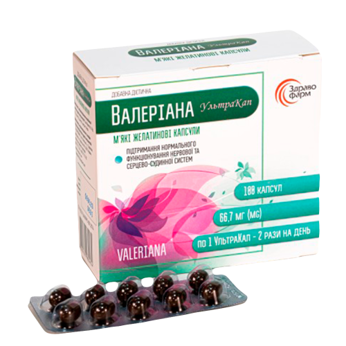Валеріана Ультракап капсули №100 в місті Софіївка : ціни, характеристика.  - фото №1 Валеріана Ультракап капсули №100 в місті Софіївка : ціни, характеристика.