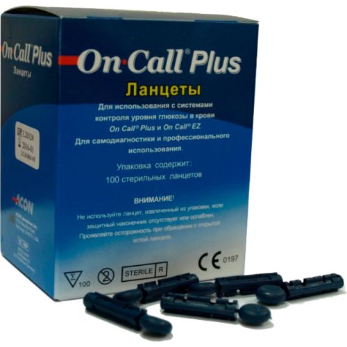 Ланцети On Call Plus універсальні, 100 шт. замовити - фото №1 Ланцети On Call Plus універсальні, 100 шт. замовити