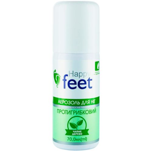 Аэрозоль для ног Happy Feet противогрибковый Чайное дерево 70 мл в городе Рахов : цены, характеристики.  - фото №1 Аэрозоль для ног Happy Feet противогрибковый Чайное дерево 70 мл в городе Рахов : цены, характеристики.