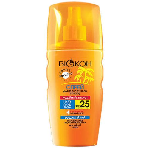 Спрей Біокон для безпечного загару SPF+25 160 мл в місті Вишгород : ціни, характеристика.  - фото №1 Спрей Біокон для безпечного загару SPF+25 160 мл в місті Вишгород : ціни, характеристика.
