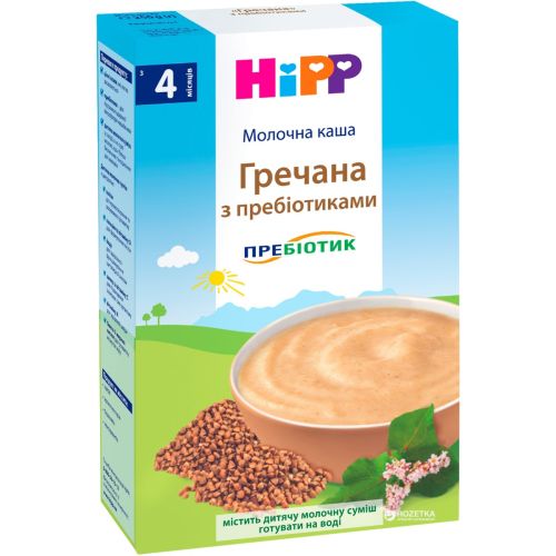 Каша молочная Hipp гречневая с пребиотиками, с 4 месяцев, 250 г в Киеве : цены, характеристики.  - фото №1 Каша молочная Hipp гречневая с пребиотиками, с 4 месяцев, 250 г в Киеве : цены, характеристики.