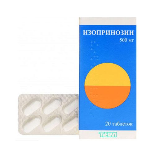 Изопринозин 500 мг таблетки №20 в городе Емильчино : цены, характеристики. - фото №1 Изопринозин 500 мг таблетки №20 в городе Емильчино : цены, характеристики.