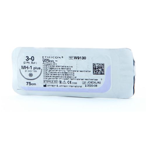 Вікрил 3-0 1/2 кола колюча голка 31 мм довжина 75 см W9130 недорого - фото №1 Вікрил 3-0 1/2 кола колюча голка 31 мм довжина 75 см W9130 недорого