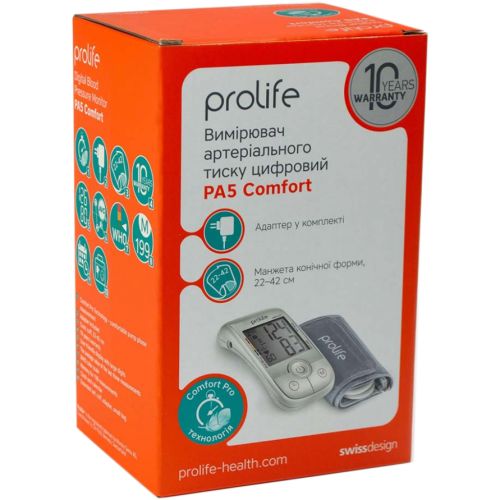 Тонометр Prolife PA5 Comfort автоматичний з адаптером в місті Канів : ціни, характеристика.  - фото №1 Тонометр Prolife PA5 Comfort автоматичний з адаптером в місті Канів : ціни, характеристика.