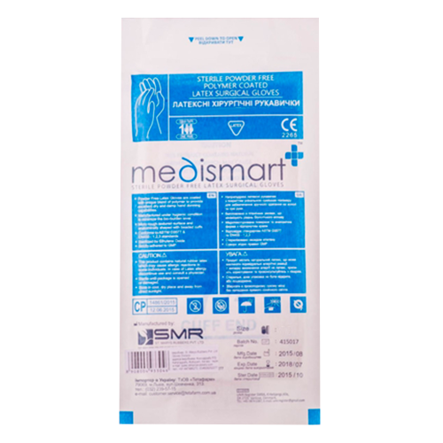 Рукавички Medismart стерильні латексні припудрені р.7 в місті Канів : ціни, характеристика.  - фото №1 Рукавички Medismart стерильні латексні припудрені р.7 в місті Канів : ціни, характеристика.
