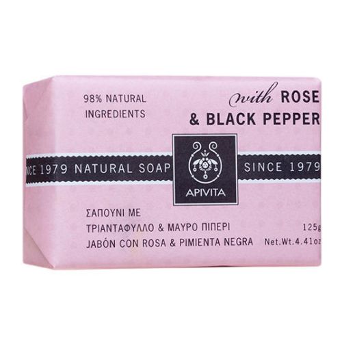 Мило Apivita (Апівіта) з трояндою і чорним перцем 125 г в місті Вишгород : ціни, характеристика.  - фото №1 Мило Apivita (Апівіта) з трояндою і чорним перцем 125 г в місті Вишгород : ціни, характеристика.