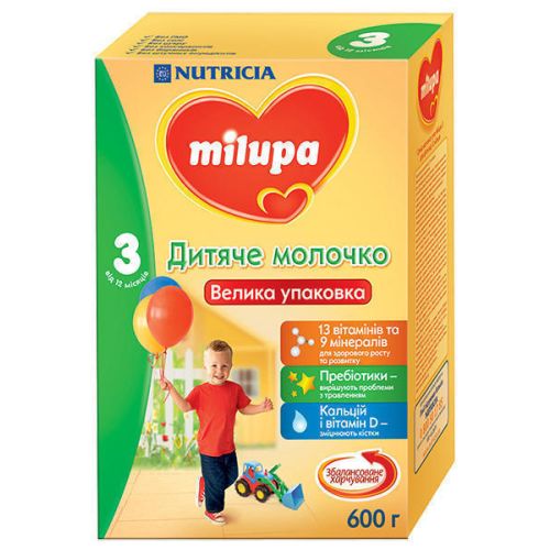 Дитяче молочко Milupa 3 (з 12 місяців) 600 г замовити - фото №1 Дитяче молочко Milupa 3 (з 12 місяців) 600 г замовити