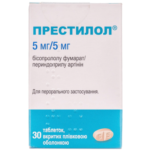 Престилол 5 мг/5 мг таблетки №30 в городе Вышгород : цены, характеристики.  - фото №1 Престилол 5 мг/5 мг таблетки №30 в городе Вышгород : цены, характеристики.